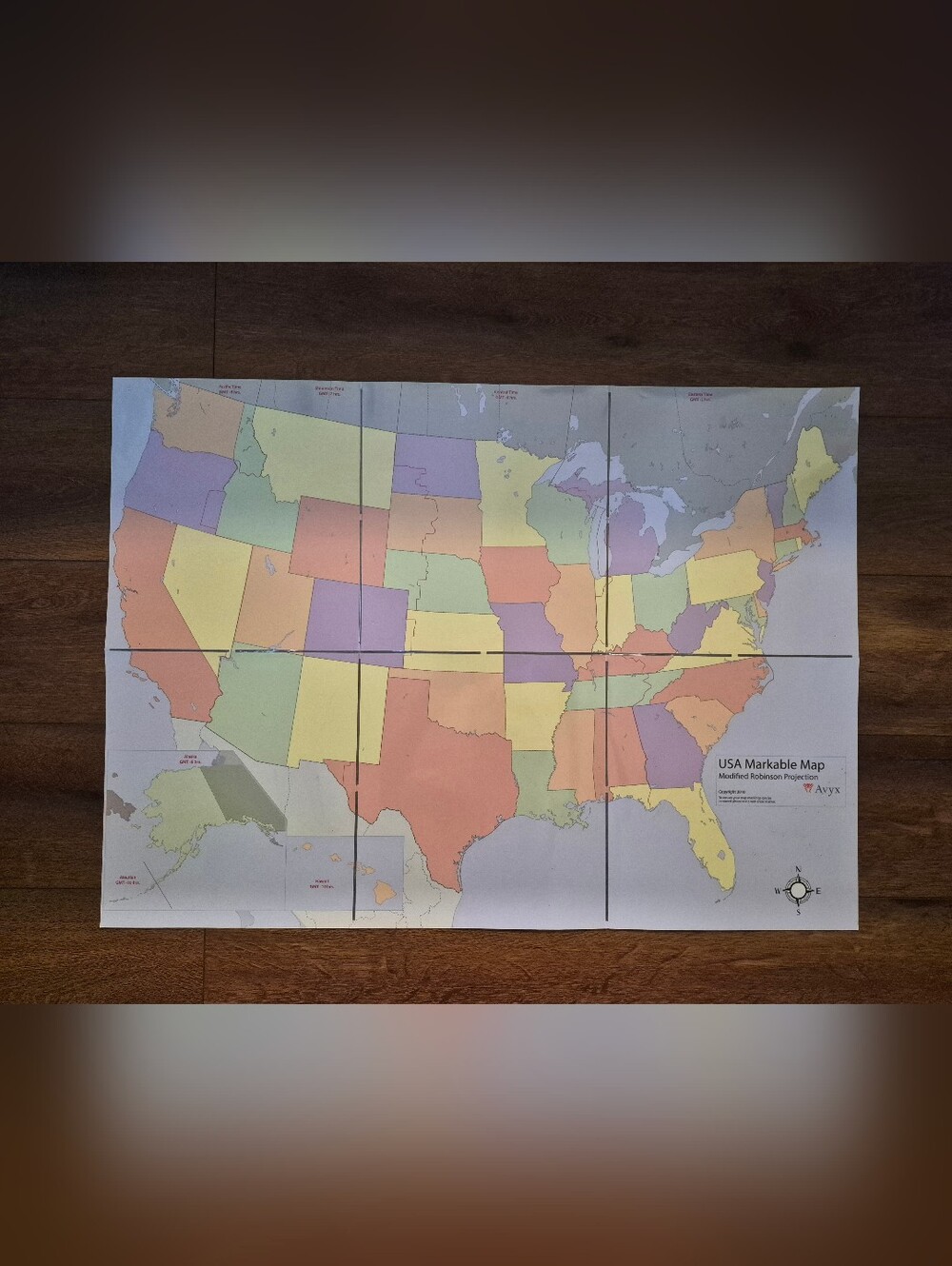 World & USA 2 Sided Laminated Markable Map 23" x 34"